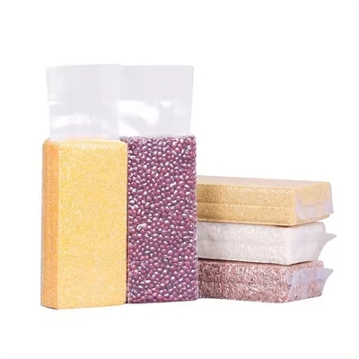 Sacos de embalagem de plástico de vácuo transparente Sacos de embalagem de alimentos de vácuo Saco de embalagem de arroz Sacos de tijolo