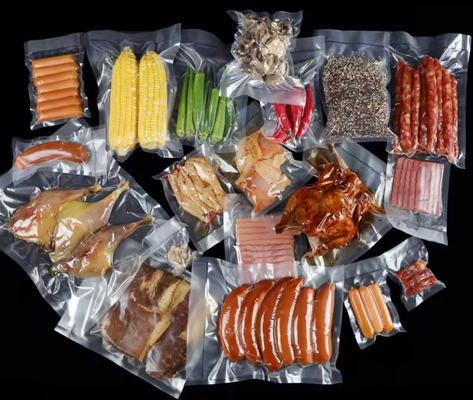 Embalagem de alimentos de vácuo transparente Saco de embalagem de nylon em relevo para conservação de alimentos e frutas