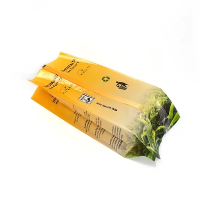 Impressão personalizada laminada 240g 500g Saco de plástico à prova d'água Bolsa de volta Folia de selo de qualidade alimentar Sacos de embalagem de chá Gusset lateral