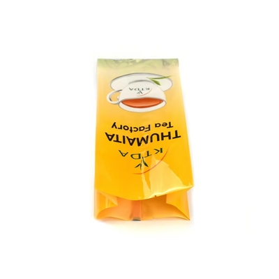 Impressão personalizada laminada 240g 500g Saco de plástico à prova d'água Bolsa de volta Folia de selo de qualidade alimentar Sacos de embalagem de chá Gusset lateral