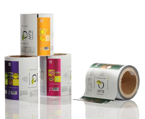 Impressão personalizada Embalagem de alimentos flexível Rolo de filme para pedaços e fatias de queijo temperos Biscoitos Molho de doces