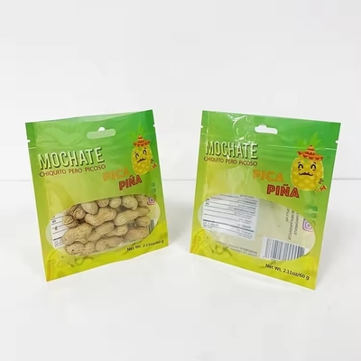 Impressão personalizada Biodegradável plástico fecho de três lados fechado saco de embalagem com janela clara