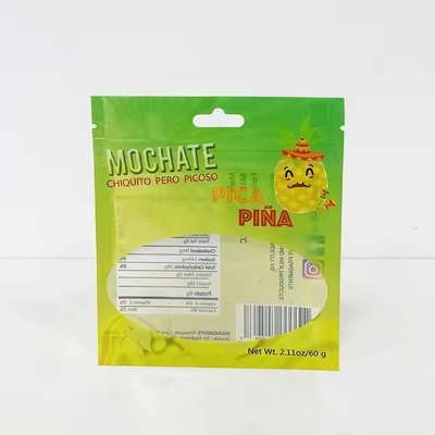 Impressão personalizada Biodegradável plástico fecho de três lados fechado saco de embalagem com janela clara