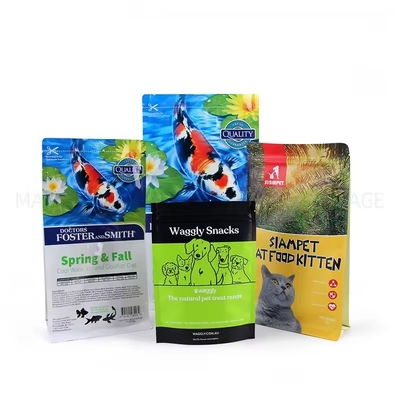 2kg 5kg 10kg 15kg Embalagem de plástico em matte de alumínio Flat bottom zip lock Pet dog food bags