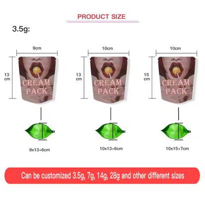1g 3.5 G 7g Impressão em plástico laminado Saco comestível Saco à prova de odor Saco de embalagem Zipper Stand Up Sacos comestíveis Mylar