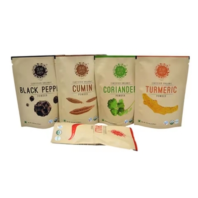 Sacos de embalagem de alimentos com fecho fechado de novo Sacos de embalagem de alimentos com fecho fechado Saco de embalagem de especiarias em pó de plástico