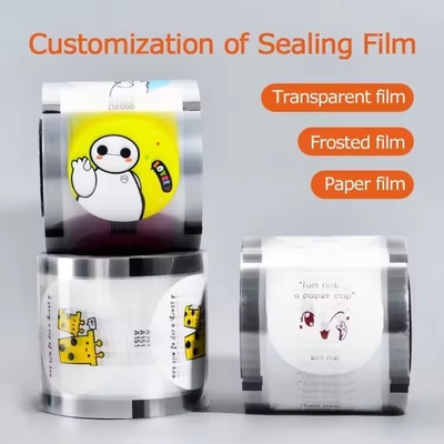 Filme de vedação laminado de plástico em rolos Embalagem sob medida Impresso 90mm 95mm Filme de vedação comum Pp Filme de papel para chá de bolha