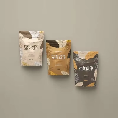 Embalagem de qualidade alimentar re-fechável Bolsa Stand Up Matt Superficie Zipper Bag com Folha de válvula Ziplock Saco de café