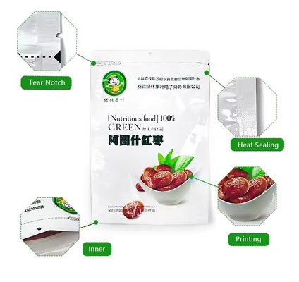 Custom Printed Cashew Nuts Heat Self Laminated Aluminum Foil Plastic Packing Pouch Zipper Food Packaging Bag
