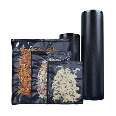 Sacos de vácuo de proteção de alimentos texturizados e em relevo sacos de vedação de vácuo transparentes/negros