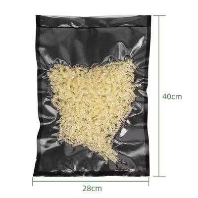 Sacos de vácuo de proteção de alimentos texturizados e em relevo sacos de vedação de vácuo transparentes/negros