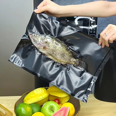 Sacos de vácuo de proteção de alimentos texturizados e em relevo sacos de vedação de vácuo transparentes/negros