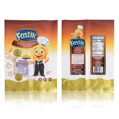 Embalagem flexível personalizada com logotipo para congelamento e preservação de frescura é um saco selado de três lados