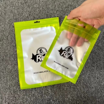 100 peças Mylar Proof odor bolsas recolocáveis com janela clara fechadura fechadura de fecho de fechadura de joias bolsa de plástico transparente