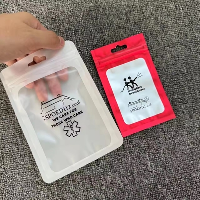 100 peças Mylar Proof odor bolsas recolocáveis com janela clara fechadura fechadura de fecho de fechadura de joias bolsa de plástico transparente