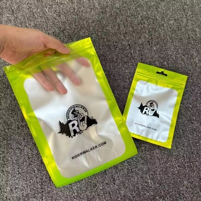 100 peças Mylar Proof odor bolsas recolocáveis com janela clara fechadura fechadura de fecho de fechadura de joias bolsa de plástico transparente