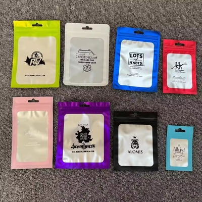 100 peças Mylar Proof odor bolsas recolocáveis com janela clara fechadura fechadura de fecho de fechadura de joias bolsa de plástico transparente