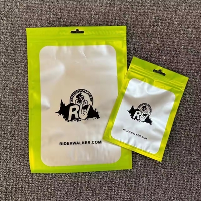 100 peças Mylar Proof odor bolsas recolocáveis com janela clara fechadura fechadura de fecho de fechadura de joias bolsa de plástico transparente