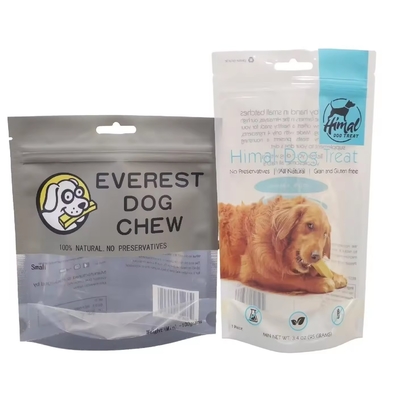 Logotipo personalizado Sacos de comida para cães refeitáveis Saco de fecho com janela Snacks para animais de estimação Saco de pé
