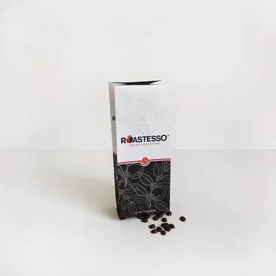 Fábrica Biodegradável Personalizada Grátis Cartão Kraft Grão de Café Lado Gusset Saco de Embalagem Saco Negro