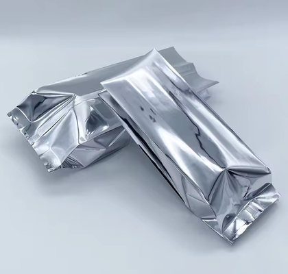 Folha de alumínio de prata brilhante laminada Selo térmico Retro Selo lateral Gusset Embalagem de alimentos Bolsa de grãos de café sacos