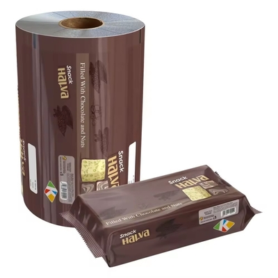 Película de embalagem de alimentos em folha de alumínio impressa sob medida/saqueta laminada de plástico de embalagem rolos de filme de plástico para lanches