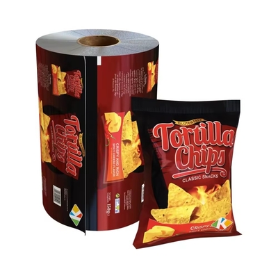 Película de embalagem de alimentos em folha de alumínio impressa sob medida/saqueta laminada de plástico de embalagem rolos de filme de plástico para lanches