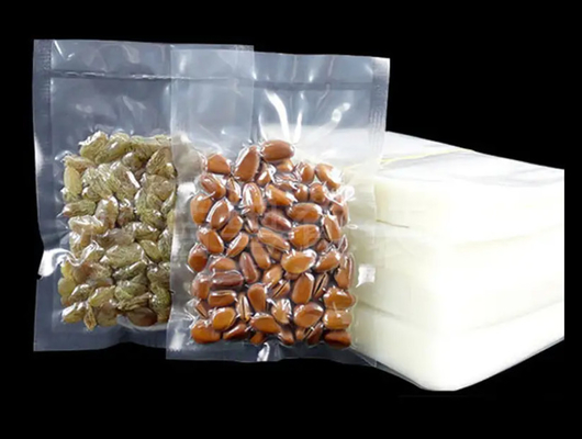 Embalagem de plástico de peixe de nylon transparente laminado à prova de vazamento de qualidade alimentar Selo térmico Sacos de selo a vácuo