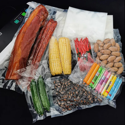 Embalagem de plástico de peixe de nylon transparente laminado à prova de vazamento de qualidade alimentar Selo térmico Sacos de selo a vácuo