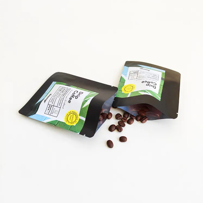 Impressão digital de 3 lados fechados Saco de bolso plano para filtro de café de gotejamento Embalagem de filtro de café pendurado na orelha Saco de café