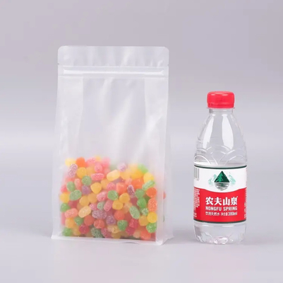 Custom Flat Bottom Eight Side Seal Transparente Transparente Zip Lock Frutas Secas Alimentos Arroz Embalagem de plástico Stand Up Pouch
