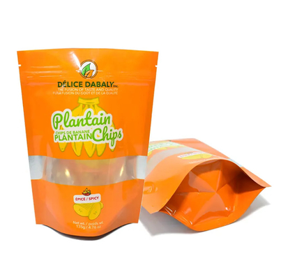 Snack Chips Embalagem Logotipo personalizado Zipper Sacos de qualidade alimentar Saco Saquete Chips de plátano Plástico composto recolocável