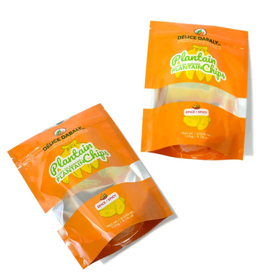 Snack Chips Embalagem Logotipo personalizado Zipper Sacos de qualidade alimentar Saco Saquete Chips de plátano Plástico composto recolocável