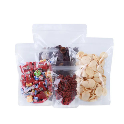 PET Transparente Zip Lock Sacos de plástico Mylar Saco Ziplock Stand Up Food Spice Powder Packaging Bag