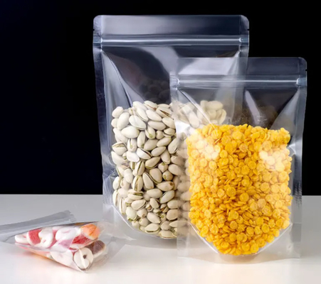 PET Transparente Zip Lock Sacos de plástico Mylar Saco Ziplock Stand Up Food Spice Powder Packaging Bag