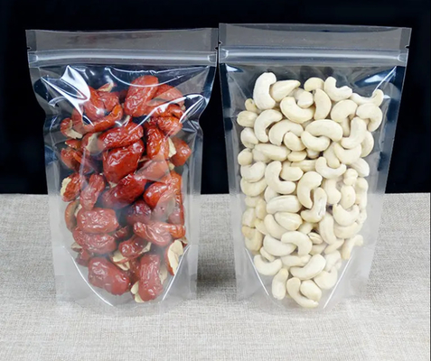 PET Transparente Zip Lock Sacos de plástico Mylar Saco Ziplock Stand Up Food Spice Powder Packaging Bag