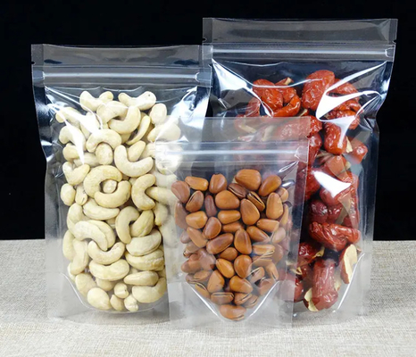 PET Transparente Zip Lock Sacos de plástico Mylar Saco Ziplock Stand Up Food Spice Powder Packaging Bag