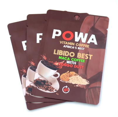 Sacos de alimentos fechados de três lados embalado com buraco redondo folha de alumínio saco de plástico de vedação impermeável