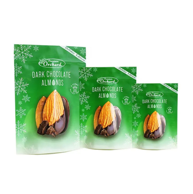 Impressão sob medida Bolsa de suporte de fechadura Embalagem de frutos secos Embalagem de plástico Snack Amêndoas Nozes de caju Sacos de embalagem