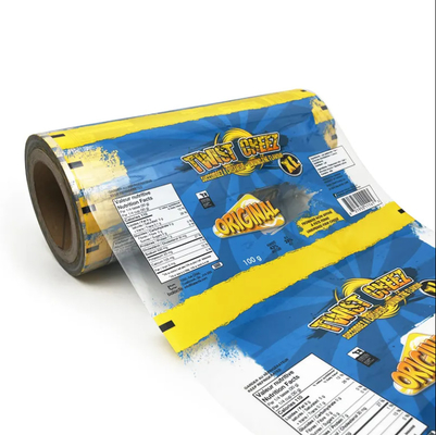 Impressão personalizada Bopp PET CPP PE Metallizado Film laminado Rolo de embalagem flexível Snacks doces Pizza Alimentos Film de plástico