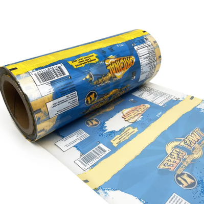 Impressão personalizada Bopp PET CPP PE Metallizado Film laminado Rolo de embalagem flexível Snacks doces Pizza Alimentos Film de plástico