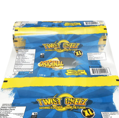 Impressão personalizada Bopp PET CPP PE Metallizado Film laminado Rolo de embalagem flexível Snacks doces Pizza Alimentos Film de plástico