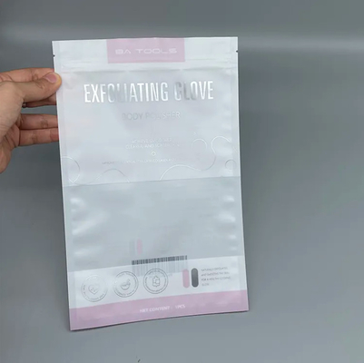 Luvas transparentes transparentes embalagem saco de zíper congelado para punhos cosméticos sacos de plástico Mylar Ziplock selo de três lados
