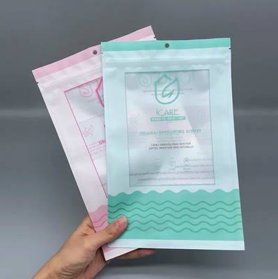 Luvas transparentes transparentes embalagem saco de zíper congelado para punhos cosméticos sacos de plástico Mylar Ziplock selo de três lados