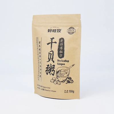 Folha de alumínio fechadura superior bolso de pé com selo térmico papel Kraft PET PE plástico para embalagens de alimentos