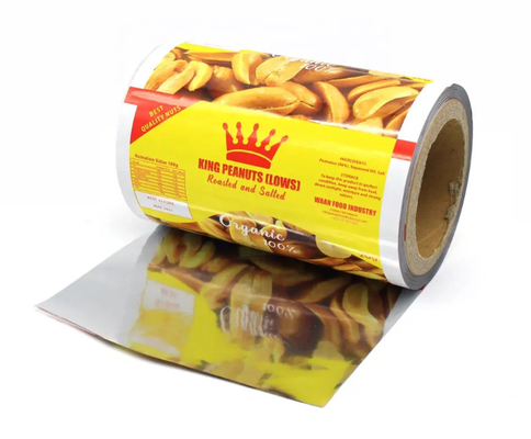 Fabrica de rolos de filme de impressão de plástico utilizados para embalagens de lanches/chips de batata/nozes, rolos de filme de embalagem de sacos pequenos laminados para lanches