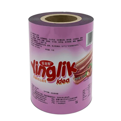 Embalagem flexível de qualidade alimentar Película laminadora PET Película laminada de plástico Formulário de rolo Impresso à prova de umidade Suave personalizado