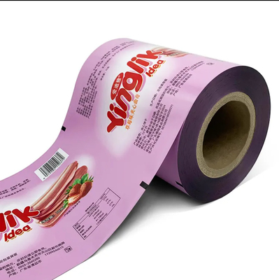 Embalagem flexível de qualidade alimentar Película laminadora PET Película laminada de plástico Formulário de rolo Impresso à prova de umidade Suave personalizado