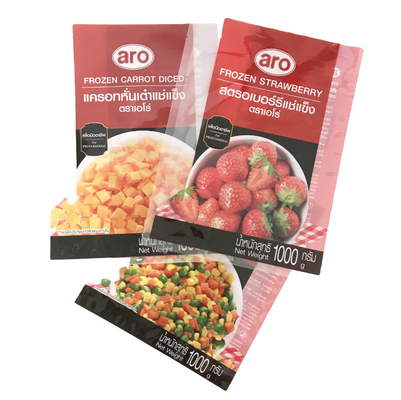 Para embalagens de alimentos Sacos selados de três lados Sacos de embalagem de frutas e vegetais congelados Sacos de embalagem de plástico de vácuo Sacos de sanduíche personalizados