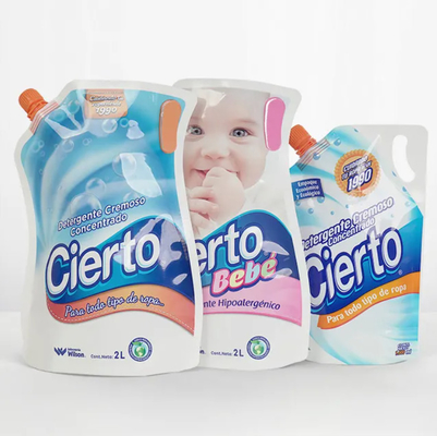 Embalagens personalizadas de alta capacidade para sacos de detergente líquido com sacos de plástico de borracha